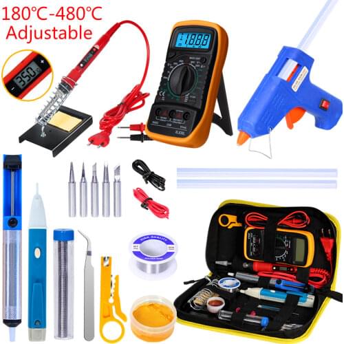220V/80W solder tools Soldering iron kit 20W Hot Melt Glue Gun Mini Electric Heat Temperature Repair Tool DIY Welding Tool Kits