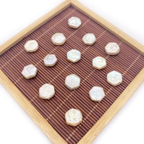 Natural Baroque Hexagonal Pearl Bead White Jewelry Making Fashion Necklace Bracelet Earrings Loose Spaced Bead Accessories