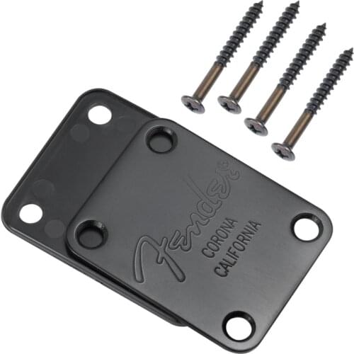 2021 New Electric Guitar Bass Neck Plate & Screws for strat Tele S T TL - Chrome or Black