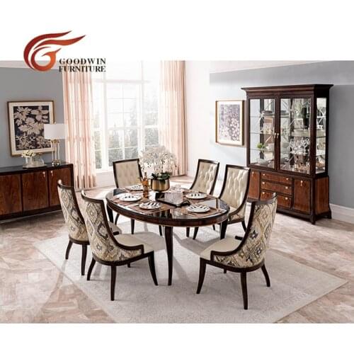 Modern dinner table and fabric soft chair обеденный стол и мягкий стул table de dîner et chaise douce WA426