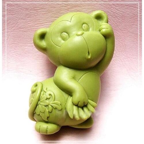 Monkey Silicone Soap mold DIY Handmade Craft 3d soap molds S239