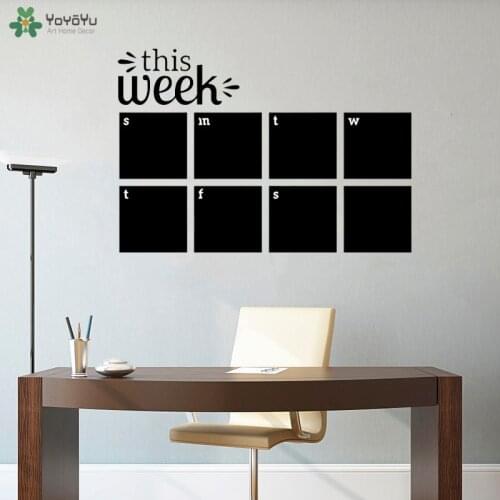 Office Motivation Weekly Planner Calendar Wall Decal Business Worker Inspire Office Stickers Calendar Chalkboard This Week QQ414