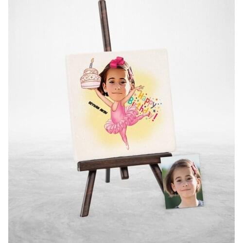 Personalized Birthday Cartoon Şovaleli Natural Stone-2