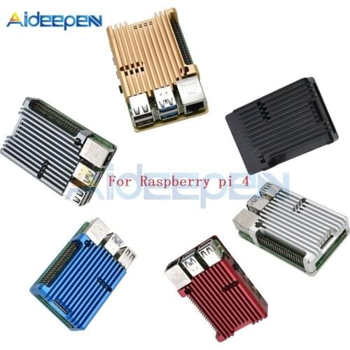 CNC Aluminium Alloy Cover Enclosure Case Metal Shell for Raspberry Pi 4 Model B /B+ with Screwdriver 5 Colors