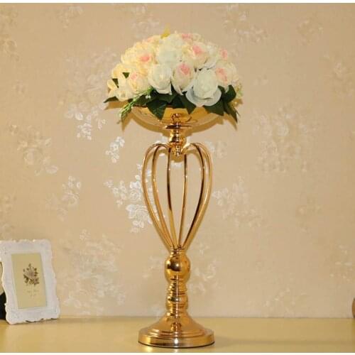 Luxury wedding gold centerpiece vases 50 cm tall metal flower vase elegant flower stand anniversary decor wedding supplies