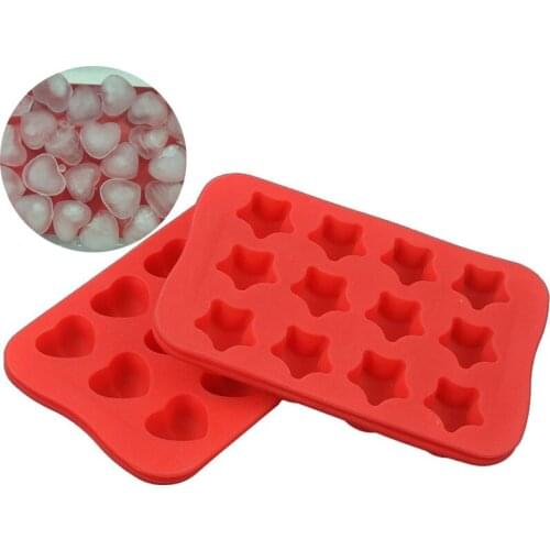 Silicone Chocolate Mold Tray Creative Star Heart Round Square Shaped Ice Cube Maker Bar Pudding Mould