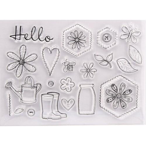 Silicone Clear Stamps for Scrapbooking Flowers Decoration Embossing Folder Craft Rubber Stamp Tools New