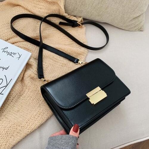 Retro Women Solid Casual PU Leather Crossbody Bag 2021 New Shoulder Messenger Bags Ladies Sling Hand Luxury Hand Bags and Purses