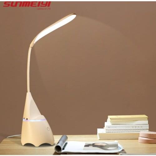 Led Desk Lamps With Bluetooth Speaker Touch Dimming Built In USB 3W Eye Protection Flexible Reading Lamp Bedroom Night Light