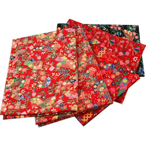 Teramila 100% Cotton Linen Fabric Flower Style Printed Red Tissue Pillow Curtain DIY Sewing Textile Patchwork Tela Cloth