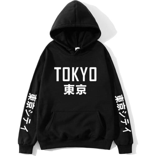 2019 New Arrival Japan Harajuku Hoodies Tokyo City Printing Pullover Sweatshirt Hip Hop Streetwear Men/Women Hooded Sweatshir