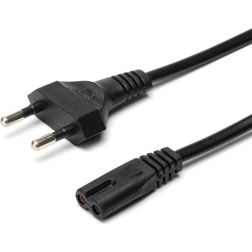 Black 2 Prong EU to C7 Extension Cable Bulb Power Supply Cord European IEC Figure 8 AC Power Cable For XBOX PS4 Laptop LED Light