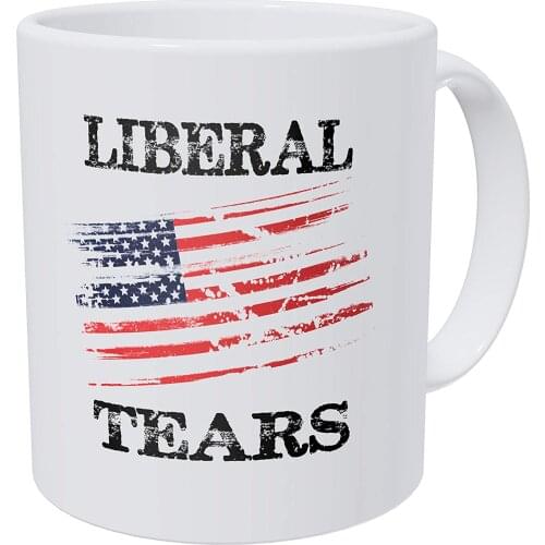 Liberal Tears American Flag Republican 11 Ounces Funny Coffee Mug