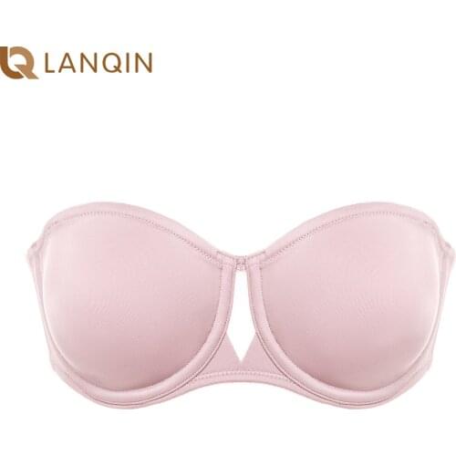 Womens Smooth Strapless Bra Plus Size Underwire Convertible Straps Non Padded Multiway Bras