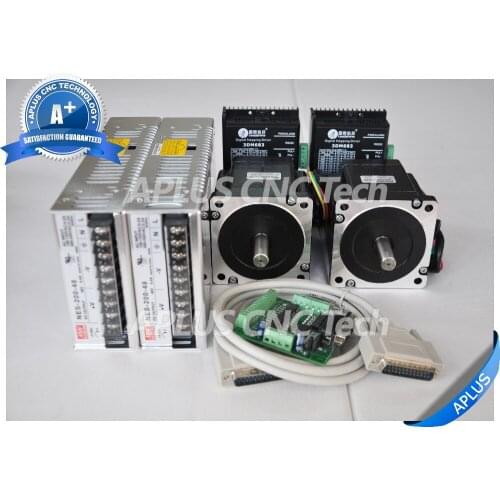 2-Axis NEMA 34 3 Phase Stepper Motor 636oz-in & Driver 3DM683 & 48V Power Supply Kit