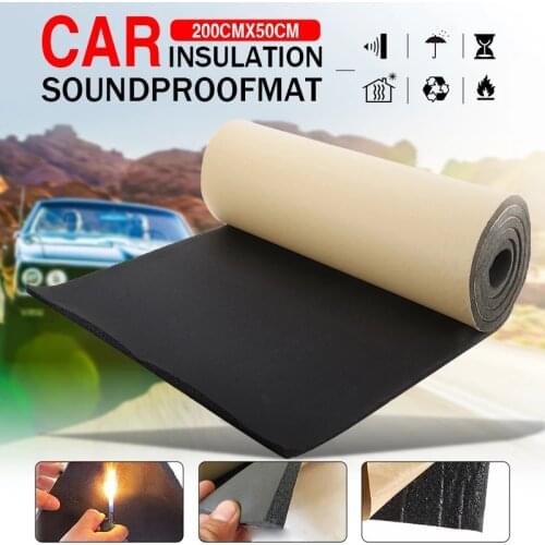 1Roll 200cmx50cm 3mm-10mm Car Home Soundproof Deadening Truck Anti-noise Sound Insulation Cotton Heat Closed Cell Foam Deadener
