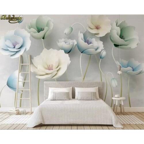 Beibehang 3d wallpaper Custom wallpaper mural 3d embossed colorful carved flowers simple TV background wall papers home decor