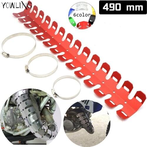 490MM Universal Motorcycle Exhaust Muffler Pipe Leg Protector Heat Shield Cover For Honda Yamaha Kawasaki BMW Ducati