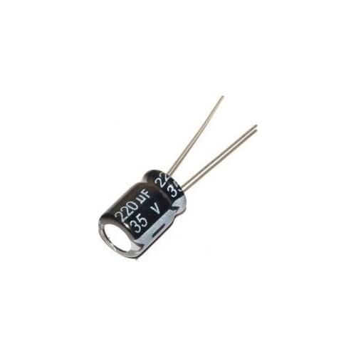 Free Shipping 200pcs 220uF 35V 105C Radial Electrolytic Capacitor 8x12mm