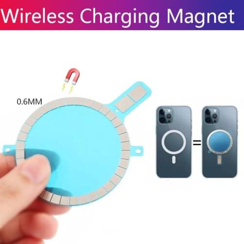 Wireless Charging Magnet for Magsafe for iPhone 11 12 Pro Max 12 Mini Xs Xr 8 Mobile Phone Case Strong Magnetic Leather Circle