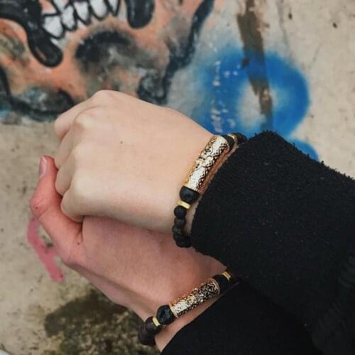 Stone Beads Bracelet Men Bileklik Jewelry Tube Bracelets For Women Pulseras Mujer Bijoux Moda Hombre Mens buda Accessories New