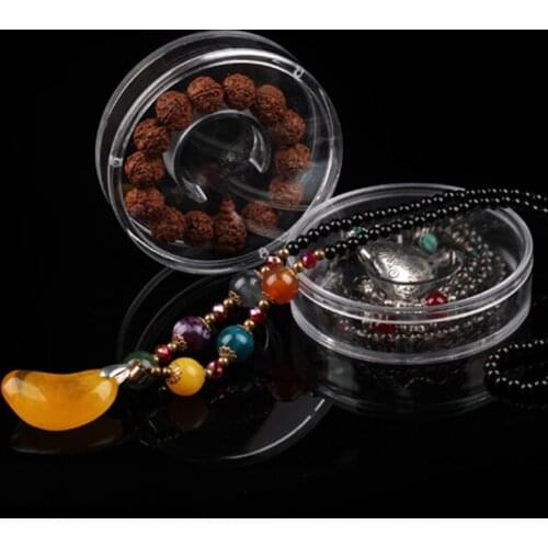 Gram Force Thickening Wenwan Bracelet Hand Beads Jewelry Box Beads Earring Transparent Plastic Magnet Round Exhibition Case