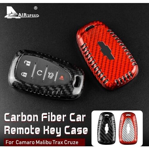 Carbon Fiber for Chevrolet Camaro Cruze Malibu Trax Volt Spark Sonic Equinox Bolt Traverse Blazer Accessories Remote Key Case