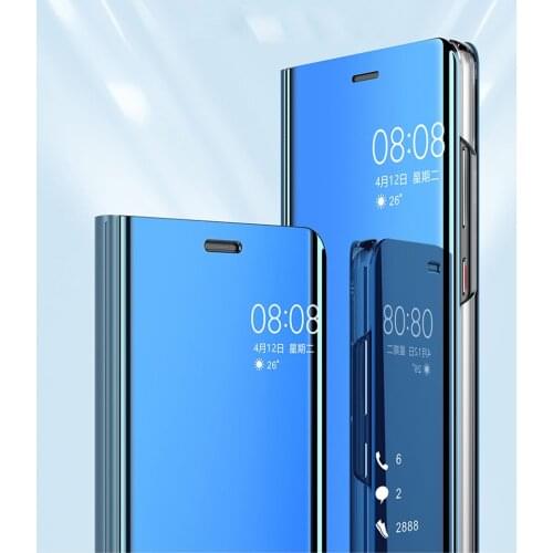 Huawei P Smart Plus Case Clear Smart View Mirror Flip Cover For Huawei P Smart Plus PSmart+ 6.3 inch Plating Leather Cover