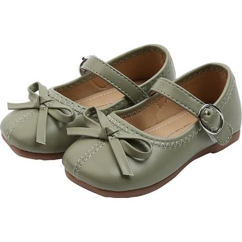 Kids Girls Bow Princess Shoes New Spring Autumn Fashion Leather Shoes Children Soft Bottom Non-Slip Casual Shoes E497