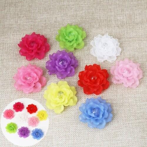 DIY Acrylic Rose Flower 9 Colors Rhinestone Crystal Fashion Charms Pendant Fit Bracelets Necklace Hair Jewelry Making