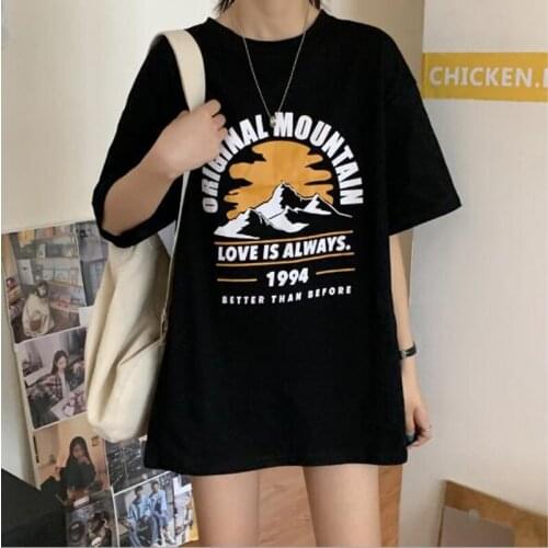 European American Style Woman T shirt Vintage Retro Print Short Sleeve O Neck Women Tops Cotton Spandex Tee shirt Women