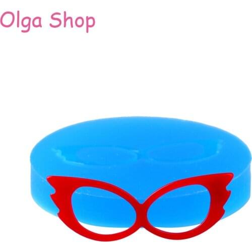FYL179 42mm Cute Glasses Silicone Mold - Sugarcraft Food Safe Gum Paste Icing Candy Cabochon Ice Cream Push Mold