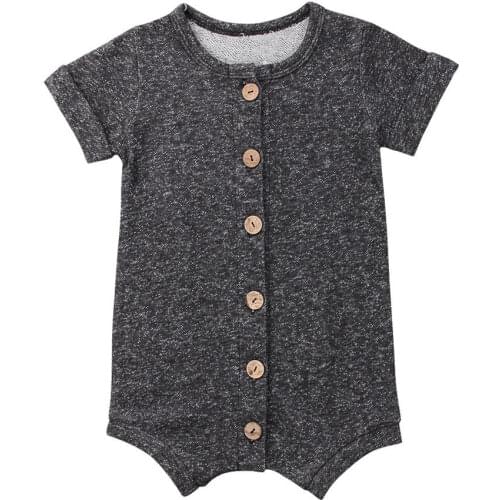 0-24M Baby Boys Girls Infant Button Pop Jumpsuit Playsuit Cotton Kids Boy Girl Bodysuit Warm Clothes Set Childrens Clothes Sets