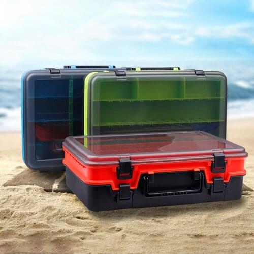 2021 Large-Capacity Double-Layer Fishing Tackle Box Multifunctional Carp Fishing Accessory Storage Box Portable Fishing Bait Box