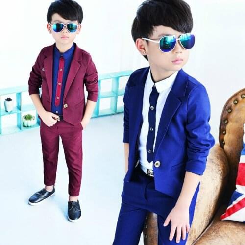 Suit For Boy Kids Blazer Wedding Boys Clothes Jackets Blazer+Pants Kids Party Set Boys Suits For Weddings Gentlemens Clothing