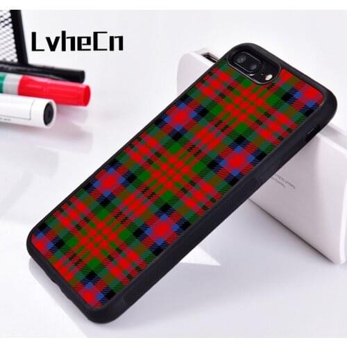 LvheCn 5 5S SE 6 6S Soft TPU Silicone Rubber phone case cover for iPhone 7 8 plus X Xs 11 Pro Max XR Clan MacDuff Tartan