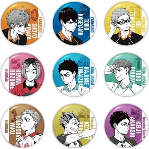 Manga Haikyuu!! Cosplay Badges Hinata Shoyo Brooch Pins 58mm Japan Anime Collection Badge for Backpacks Clothes