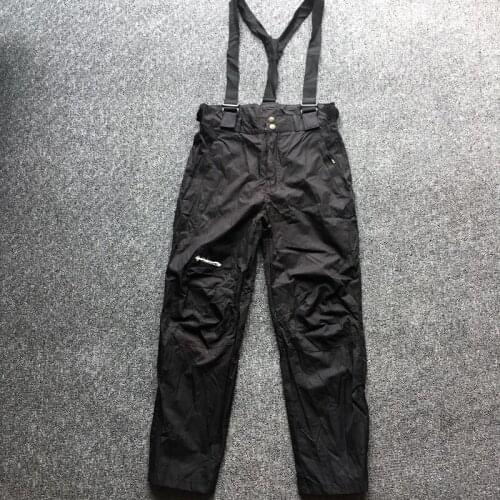 Mens And Womens Outdoor Mountaineering Autumn Suspenders Black Double-layer Waterproof Windproof Skiing Pants