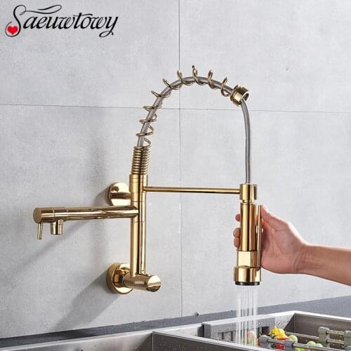 In Wall Mounted 360 Rotating Cold Water Faucet Extending Bathroom Faucet Pull Out Kitchen Sink Faucet kitchen tap mixer