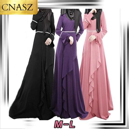 Latest Muslim Dress Dubai Fashion Middle East Moroccan Kimono Islamic Turkey Elegant Skirt Arab Pakistan Fashion Oman Bangladesh