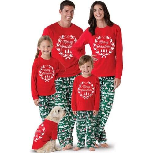 New Year Daddy Mommy and Daughter Son Family Christmas Pajamas Set 2 Piece Xmas Clothes Parent-child Matching Sleepwear Outfits