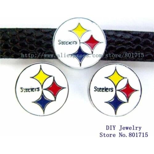 Wholesales 50pcs Slide charms Internal Dia.:8mm Can through 8mm band pet collar key chain zinc alloy