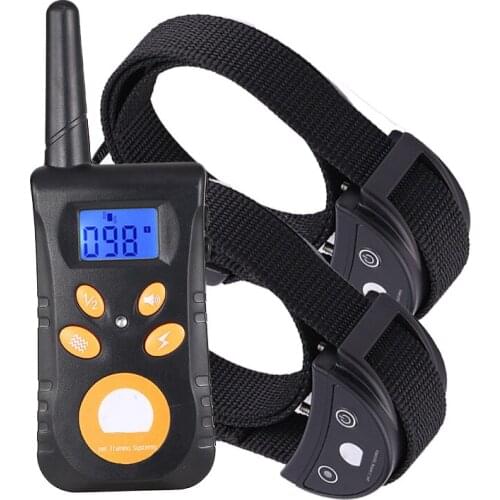 Rechargeable And Diving Swimming Waterproof Blueback light Shock + Vibra 500 Meters Remote Control Dog Training Collar