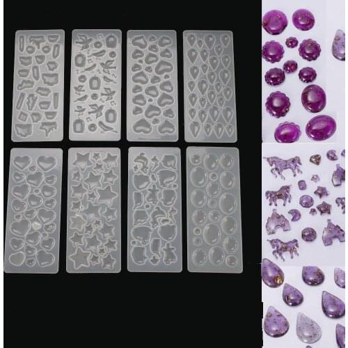 Gem Patch Multi-Specification Star stone heart bird tear Silicone Mold for Pendant Sticker jewelry Making epoxy resin molds