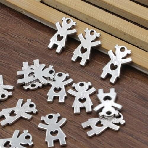 30pcs/lot Zinc Alloy Silver Tone Spanish People Girl Charm Pendant For Necklace DIY Jewelry Making Accessories 16x11mm K02361