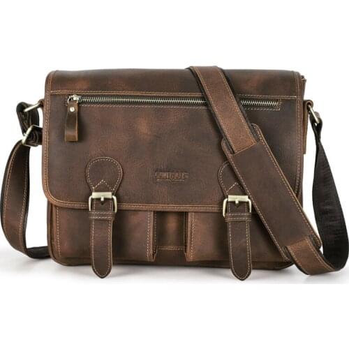 Men Bags Genuine Leather Briefcase Cow Leather Messenger Shoulder Laptop Bag Mens Business A4 Files Package Designer Work Bag