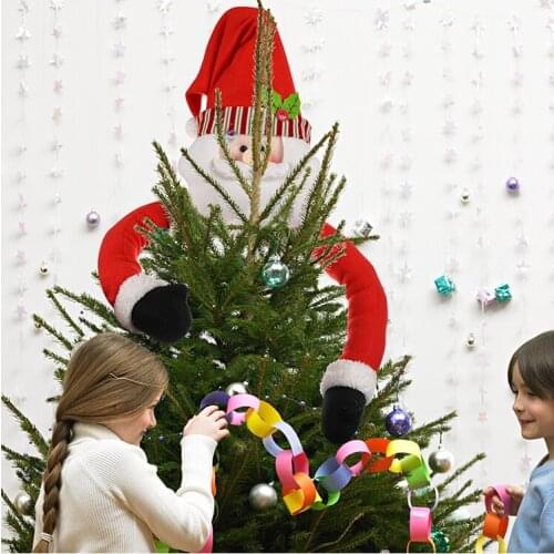 Christmas Tree Top Hugger Snowman Elk Creative Cartoon Winter Wonderland Party Decoration Supplies