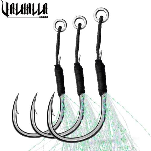 VALHALLA 500pcs/Lot Fishing Hooks 11-19# Barbed Single Circle Carp Hook With Thread Feather Roped Sea Fishinhook Fly Pesca Hook