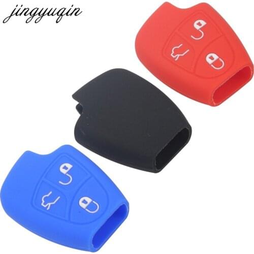 Jingyuqin 3/4 Button Silicone Remote Key Case For Mercedes For Benz B C E ML S CLK CL Fob Cover Holder keyless entry protective
