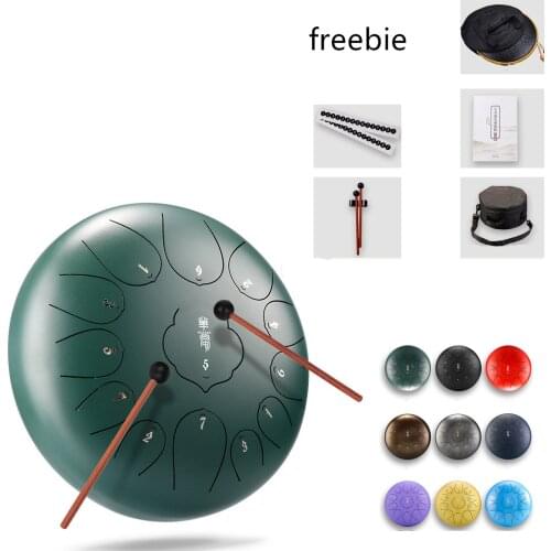 Steel Tongue Drum 10 Inch 12 Inch 11Notes Steel Tongue Drum Set Sticks Carrying Bag